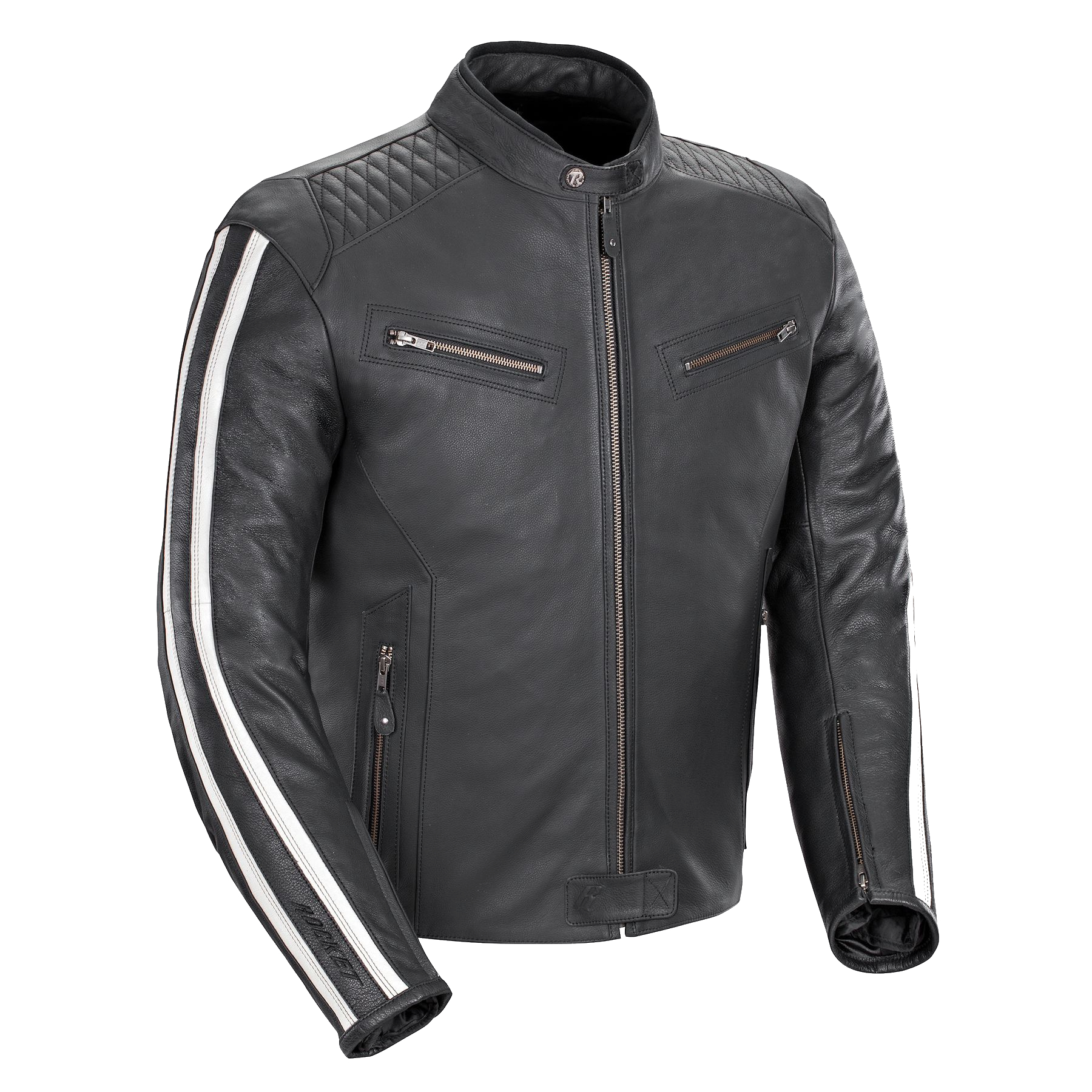 Joe Rocket Vintage Mens Leather Motorcycle Jacket Black/White | eBay