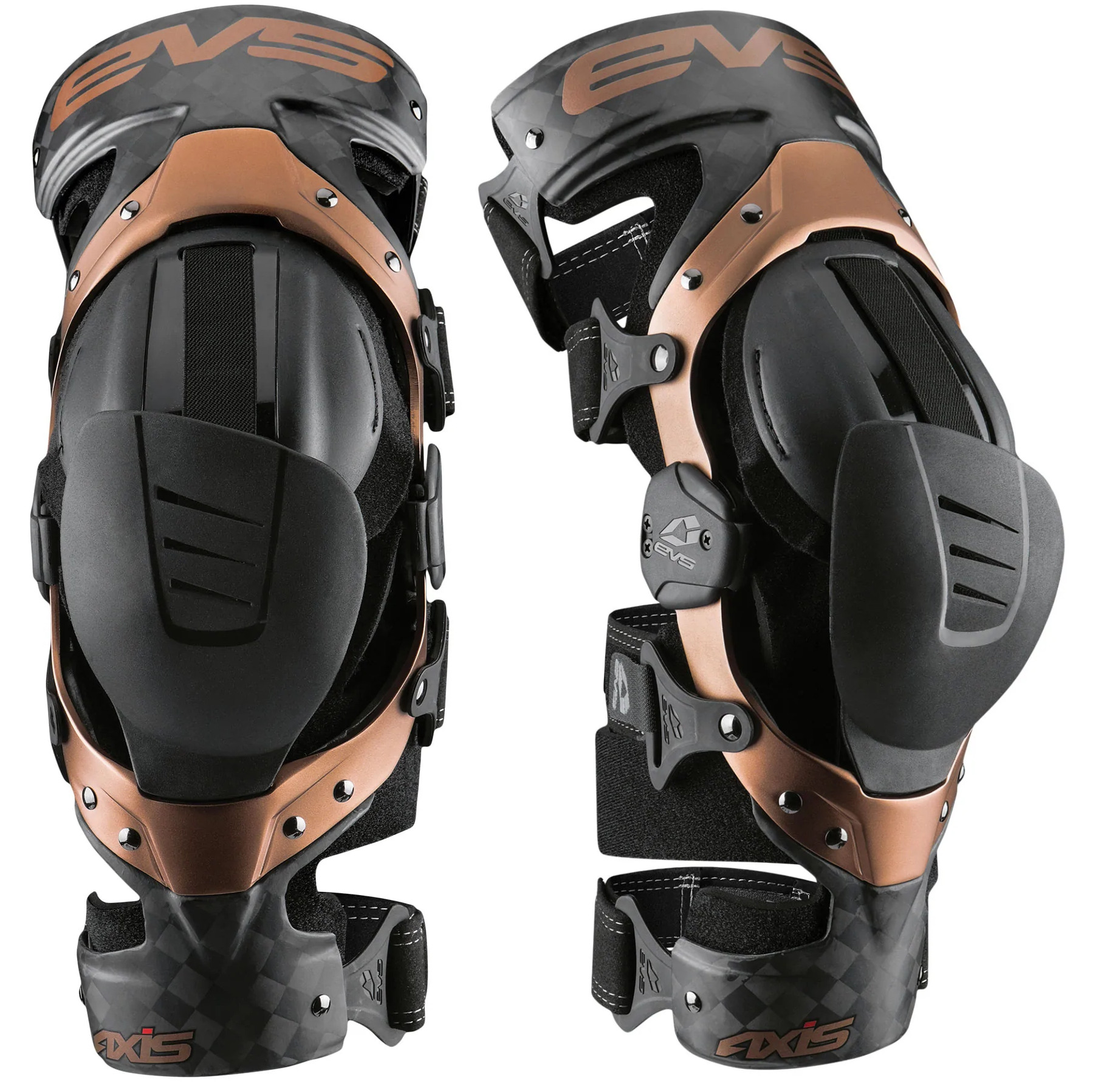 EVS Sports Unisex-Adult Axis Pro Knee Brace - Pair (Black/Copper)
